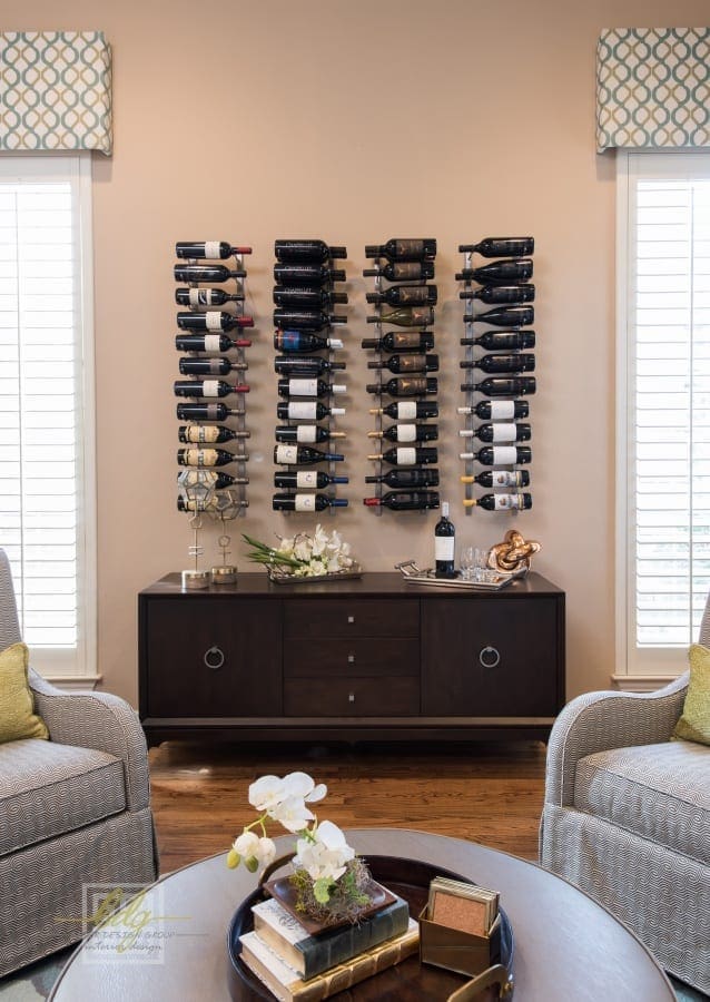 dallas interior design living room wine fireplace round seating